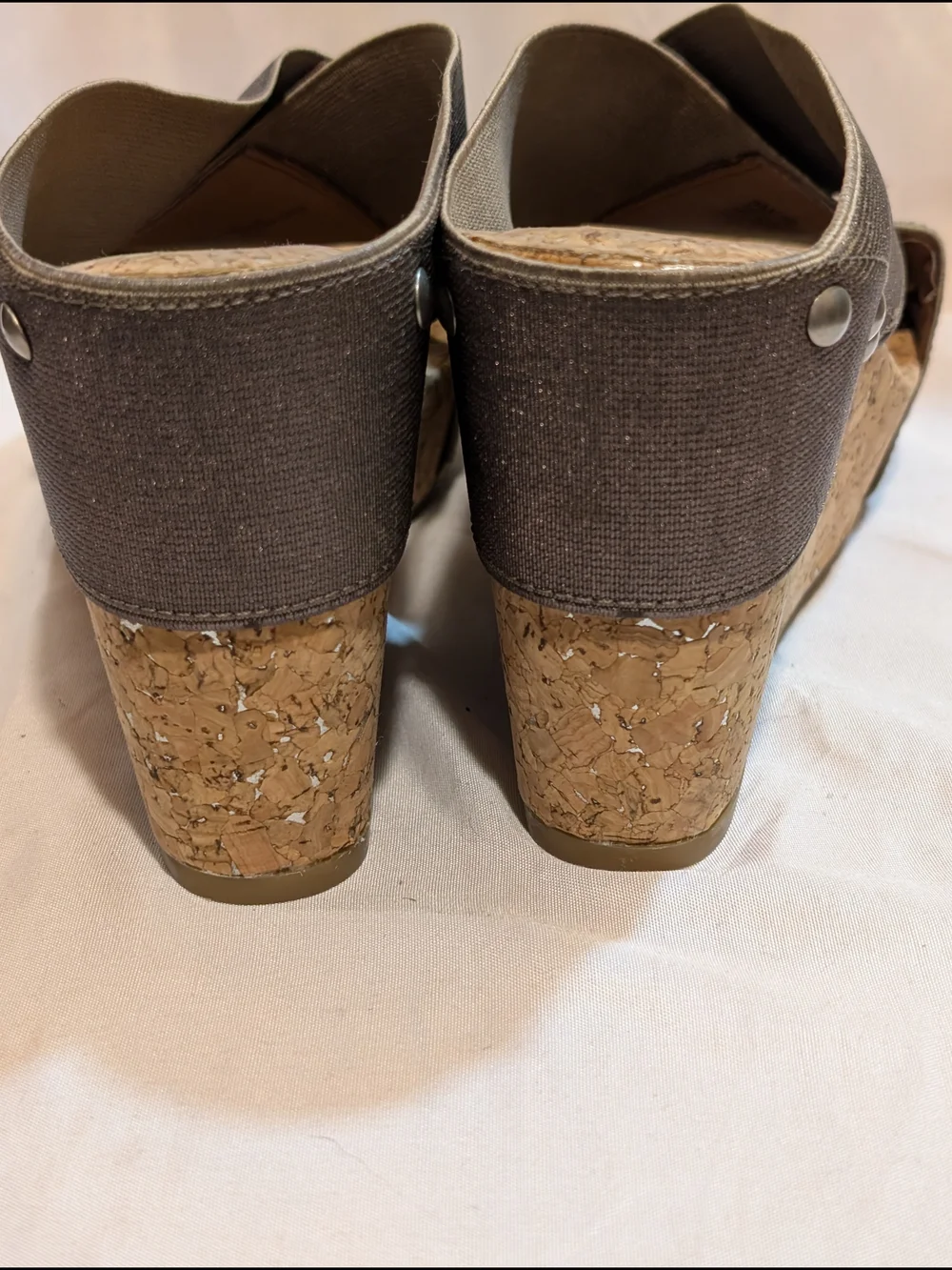 Lucky Brand Brown Crisscross Cork Wedge Sandals